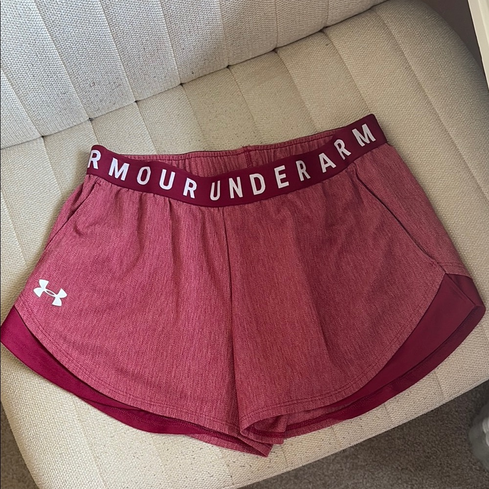 Under Armour Red Athletic Shorts for Performance